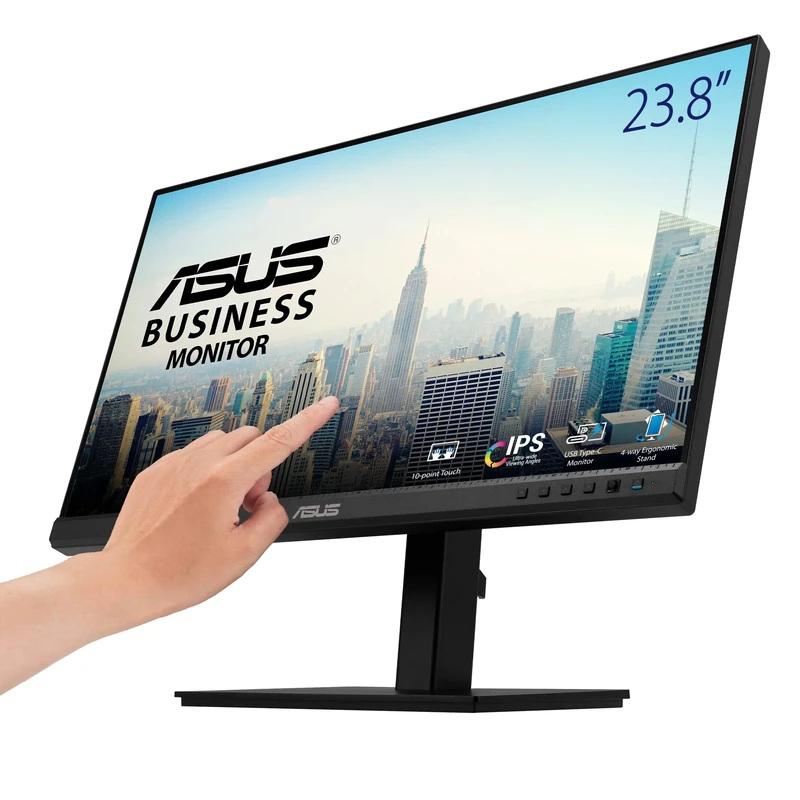 Asus Business BE24ECSBT - 24 Inch Full HD Monitor - 16:9 IPS Panel, 1920 x 1080-10-Point Multi-Touch, Ergonomic - DP in-out with Daisy Chain Support, HDMI, 80W USB-C, USB-Hub, Speaker