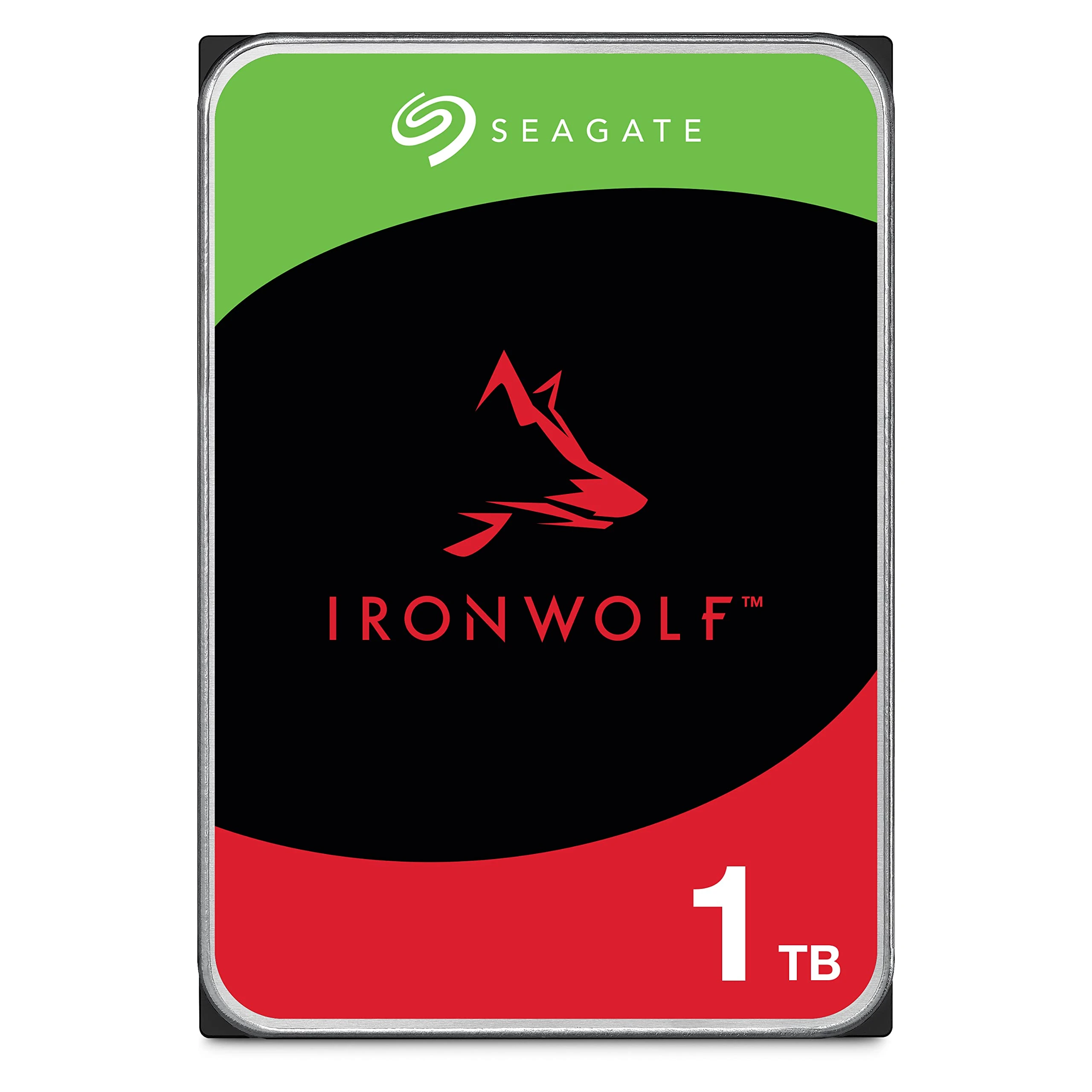 agate IronWolf, 1 TB, Enterprise Internal NAS HDD – CMR 3.5 Inch, SATA 6 Gb/s, 5400 RPM, 64 MB Cache for RAID NAS, Rescue Services (ST1000NT008)