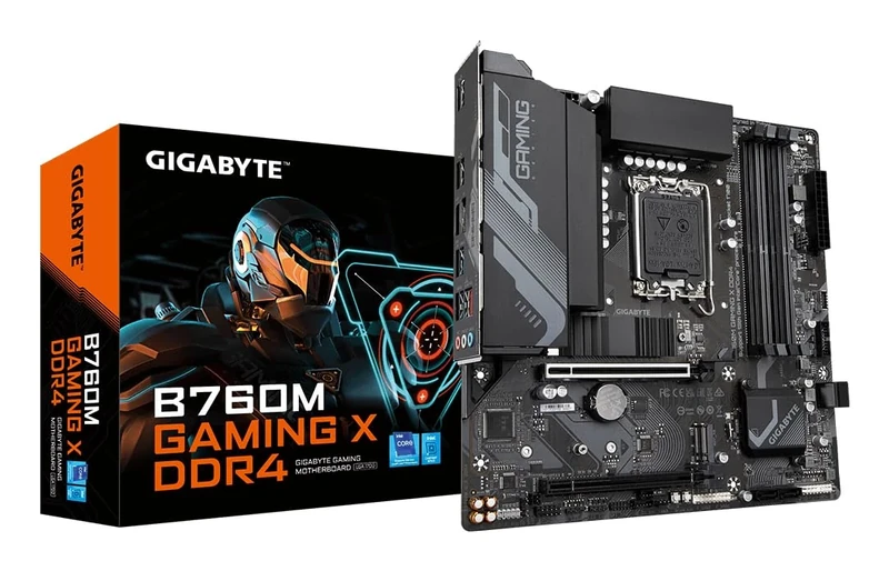 Gigabyte B760M GAMING X DDR4 Motherboard - Supports Intel Core 14th Gen CPUs, 8+1+1 Phases Digital VRM, up to 5333MHz DDR4 (OC), 2xPCIe 4.0 M.2, 2.5GbE LAN, USB 3.2 Gen2