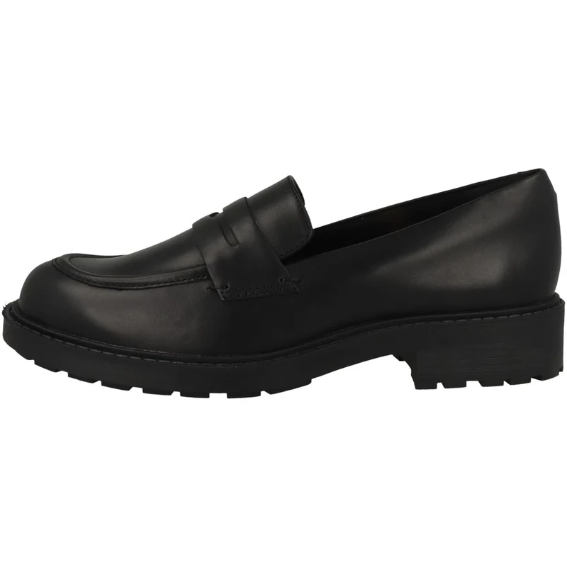 Clarks Women's Orinoco2 Penny Loafer, Black Leather, 8 UK