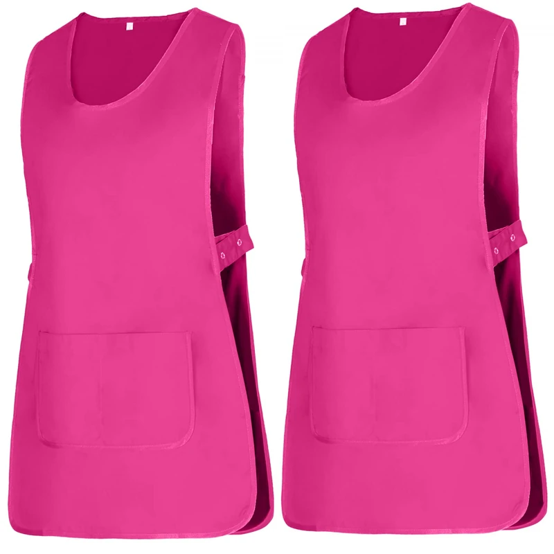 MISEMIYA - Package 2 Units - Cleaning Apron Work Uniform Clinical Medical Cleaning Veterinary Sanitary Hospitality- Ref.868 - Large, Pink