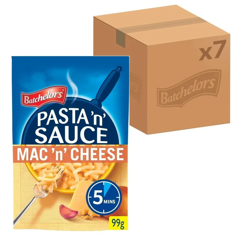 Batchelors Pasta 'n' Sauce Mac 'N' Cheese Pasta Ready Meal, 99 g Packet (Pack of 7)