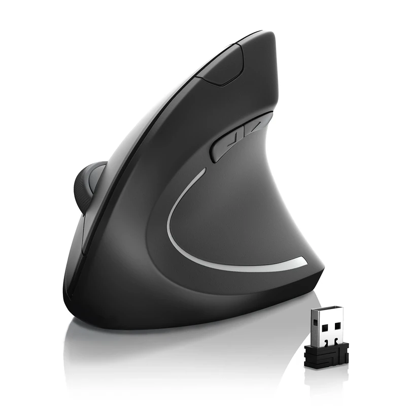CSL - Wireless Vertical Ergonomic USB Mouse, Bluetooth + 2,4 Ghz Wireless Optical Mouse TM137U, Mouse without cable 5 Buttons 2400 dpi Prevention against mouse arm tennis elbow For PC Laptop Macbook