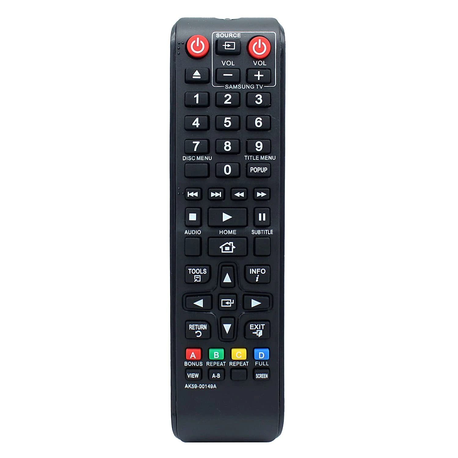 AK59-00149A Remote Control Replacement for Samsung TV Blu-Ray Player BD-F5100 BD-FM51 BD-FM57C BD-H5100 BD-H5900 BD-JM57 BD-HM51 BD-HM59