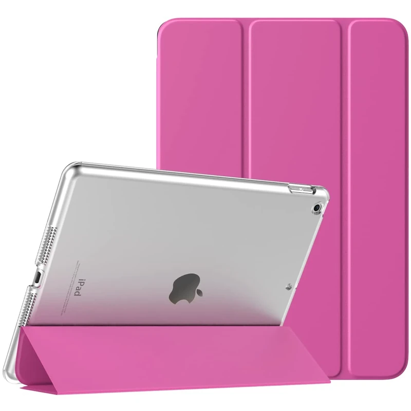 TiMOVO for iPad 10.2 Case iPad 9th Generation 2021/ iPad 8th Generation 2020/ iPad 7th Generation 2019 Case,Slim Translucent Hard PC Protective Smart Cover with Stand for iPad 10.2 Inch - Magenta