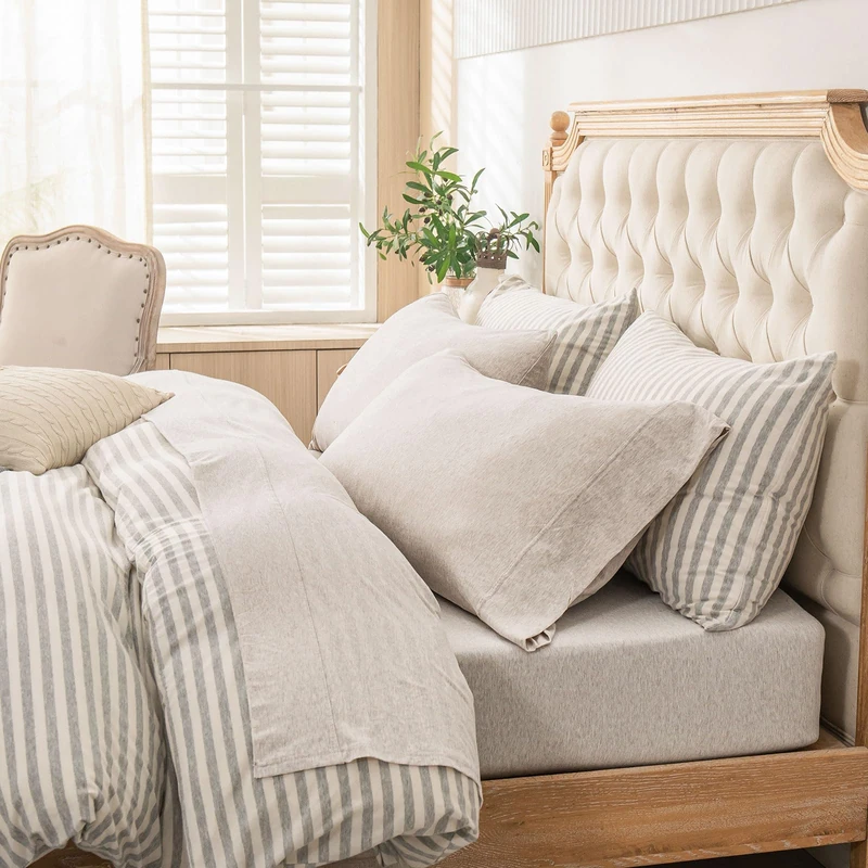 PURE ERA Jersey Knit Sheet Set Heather Beige California King