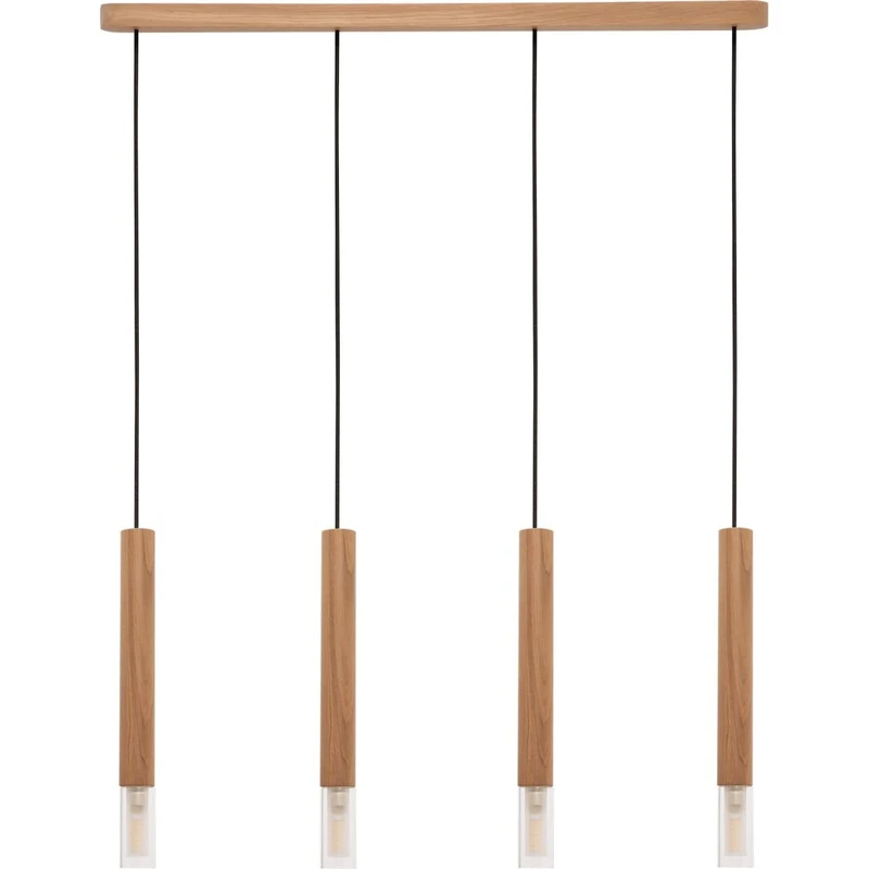 Zumaline Madera Hanging Ceiling Light Bar, Wood, 4 x G9 - Image 1