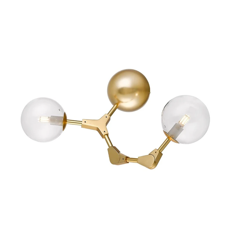 Zumaline Demos Globe Ceiling Light Matte Gold 2X G9 - Image 1