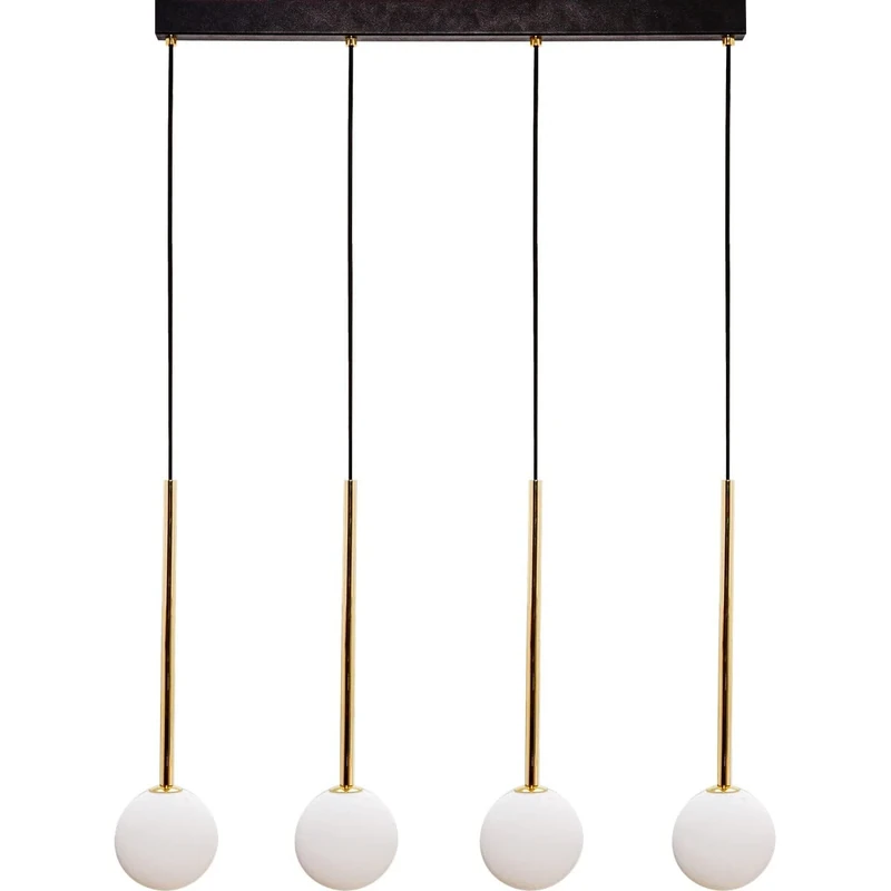 Zumaline ALI Rod Pendant Ceiling Light, Black, Gold, 5X G9 - Image 1