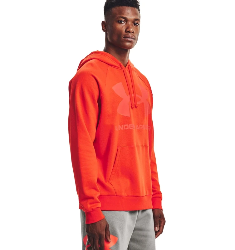 Under Armour Men's Rival Fleece Big Logo Hoodie Fashionable Hoodie, Pheonix Fire (296), L Tall, Pheonix Fire (296), L Tall