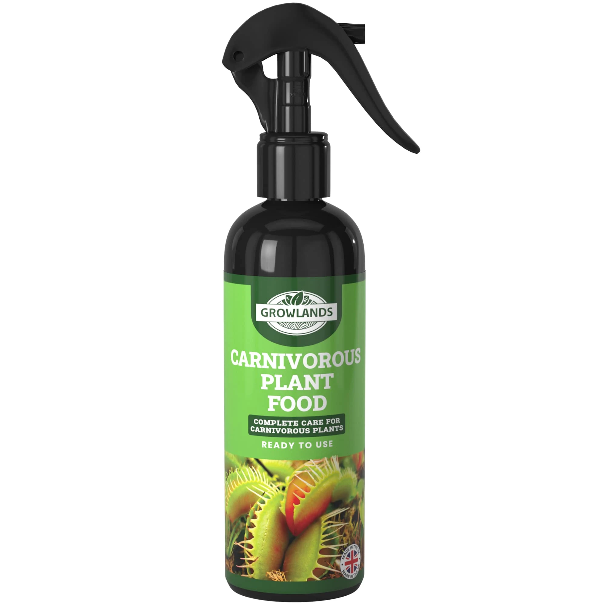 Growlands Carnivorous Plant Food Spray - 300 ml Plant Fertilizer - Designed for all Carnivorous Plants - Venus Fly Trap Food, Sundew & Pitcher Plant Food - Ready to Use Spray
