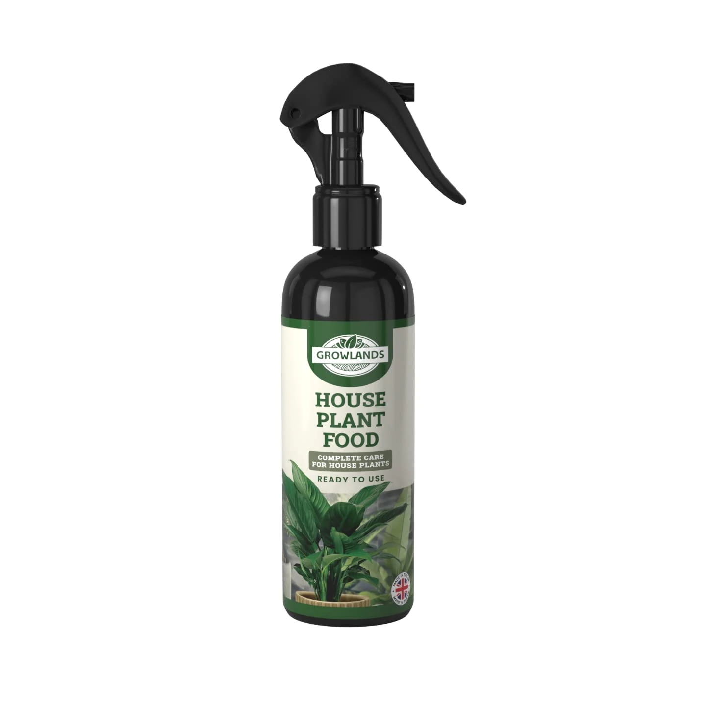 Growlands Indoor House Plant Food - 300 ml - Indoor Plant Liquid Spray Fertilizer - With Seaweed Extract - Designed For Use on All Plants - Ready to Use Mist Spray