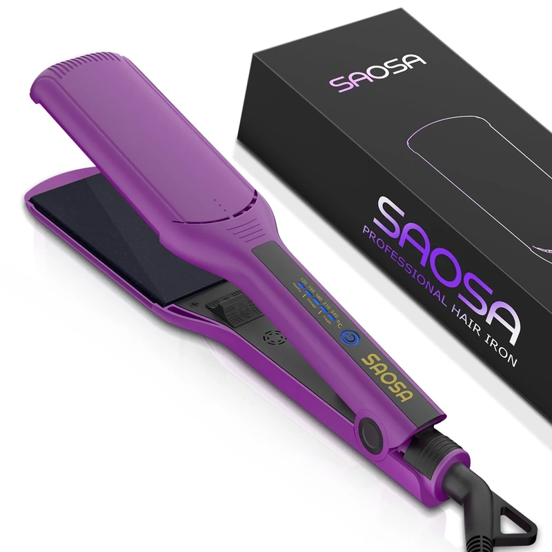 SAOSA 2.25" Ceramic Straightener - 30s Heat, Dual Voltage, UK Plug