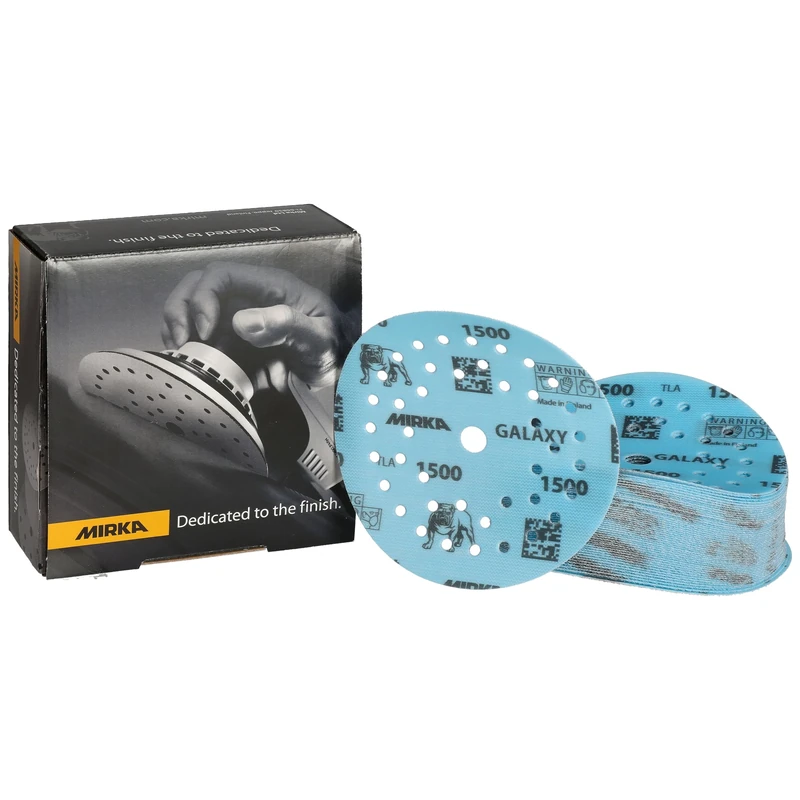 Mirka Galaxy epoxy sandpaper 125mm Hook & Loop grit 1500 for sanding epoxy resin, wood, epoxy, rivertable / 50 pcs sanding discs