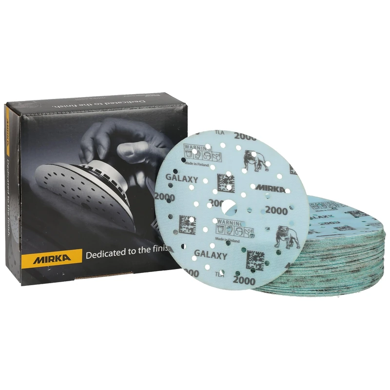 Mirka Galaxy epoxy sandpaper 150mm Hook & Loop grit 2000 for sanding epoxy resin, wood, epoxy, rivertable / 50 pcs sanding discs