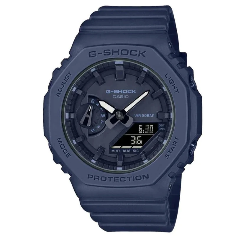 Casio G-Shock Digital Watch with Stopwatch, Countdown Timer, World Time, Alarm Light Functions, 200m Water Resistance, Resin Case Band, Blue, Women's, 42mm