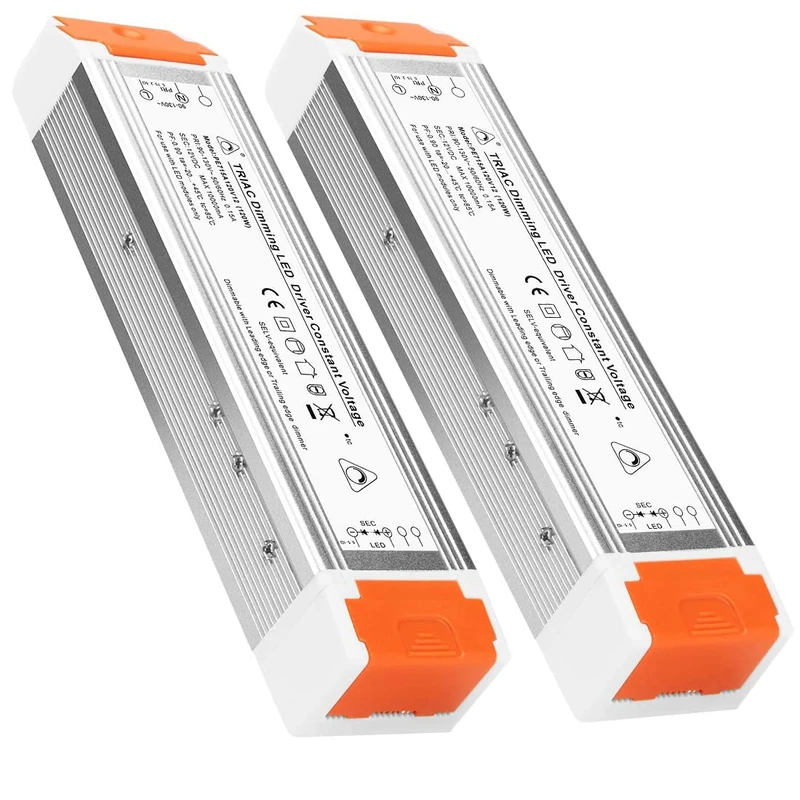 LED Dimmable Driver 120W 12V Quiet Operation Universal Regulated 12V DC Dimmable Power Supply Low Voltage Transformer for Constant LED Strip Lights 2 Pack - Image 1