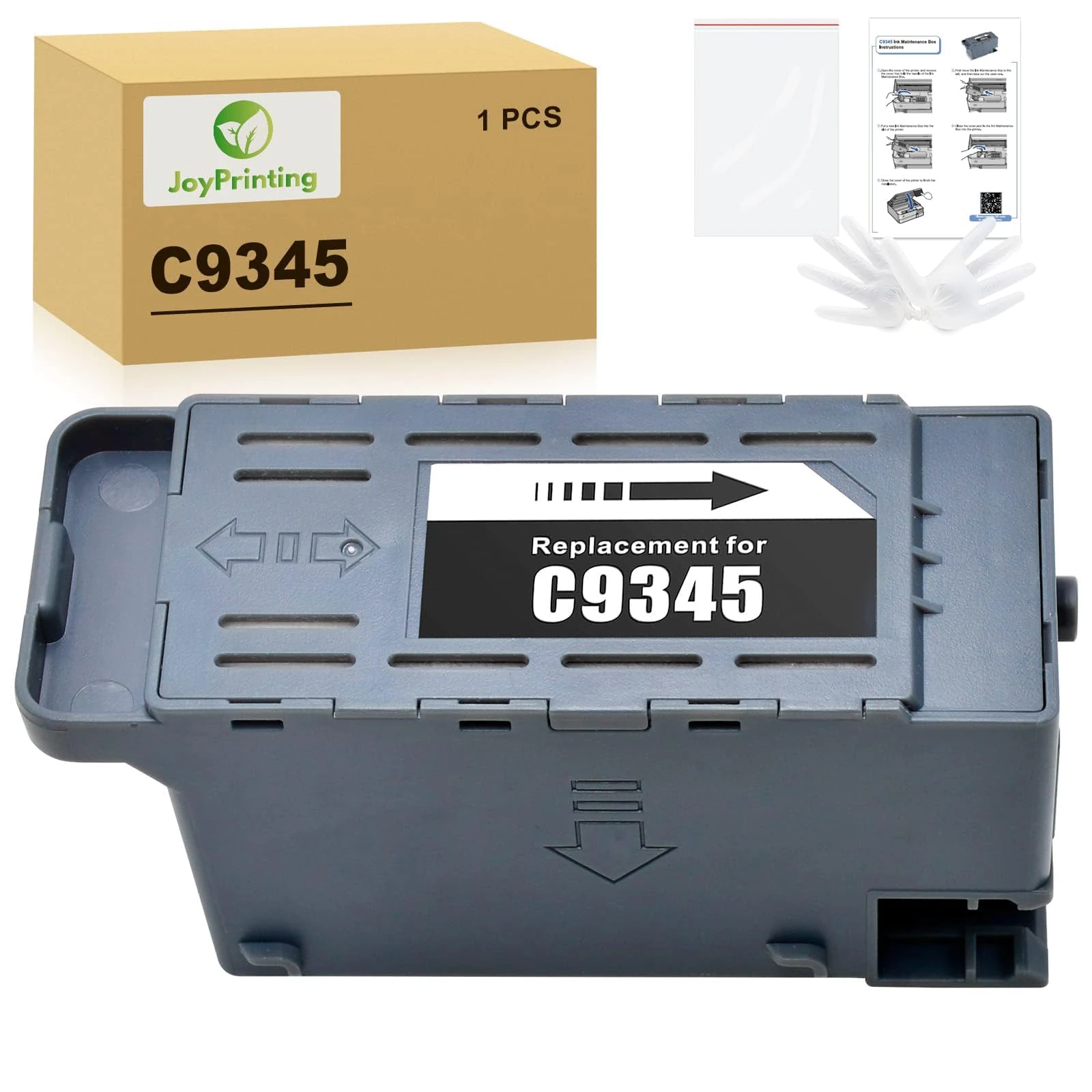 JoyPrinting C9345 Ink Maintenance Box Replacement for EPSON C9345 C12C934591 Work with ET-5880 ET-5850 ET-5800 ET-16600 ET-16650 ET-16150 ET-M16600 WF-7840 Printers (With Chip, 1 Pack)