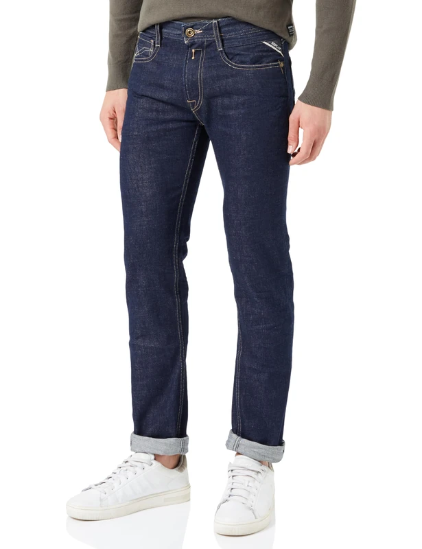 REPLAY Adult M1005 Rocco Jeans, Medium Blue 009, 28W / 30L