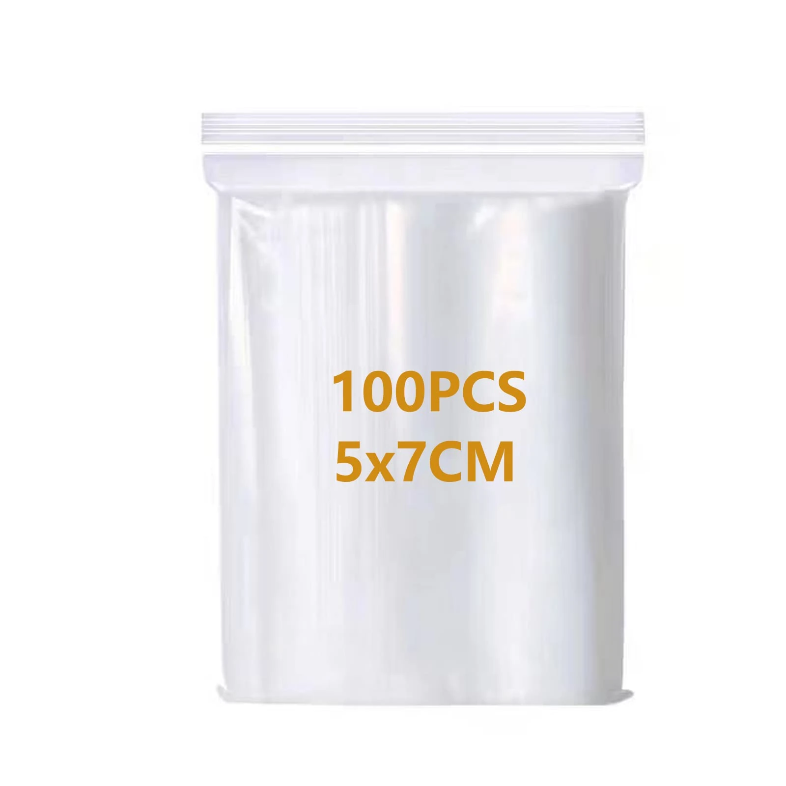 AMZJIMTOP 100 Small Plastic Bags - Ziplock Grip Seal Bags, Resealable Clear Mini Transparent Baggies, Poly Zip Lock Sealable Storage Pouches Jewellery Drugs Candies Spice, 1.97''x2.76''(50x70mm)