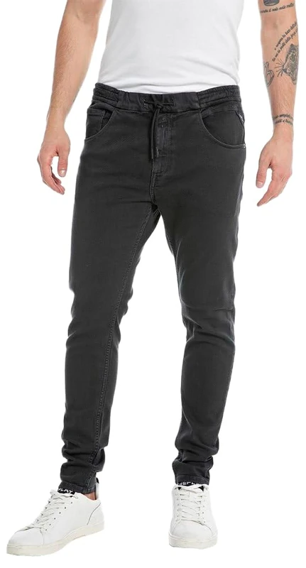 REPLAY Herren Jeans Milano mit Power Stretch, Blackboard 099 (Schwarz), 27W / 30L - Image 1