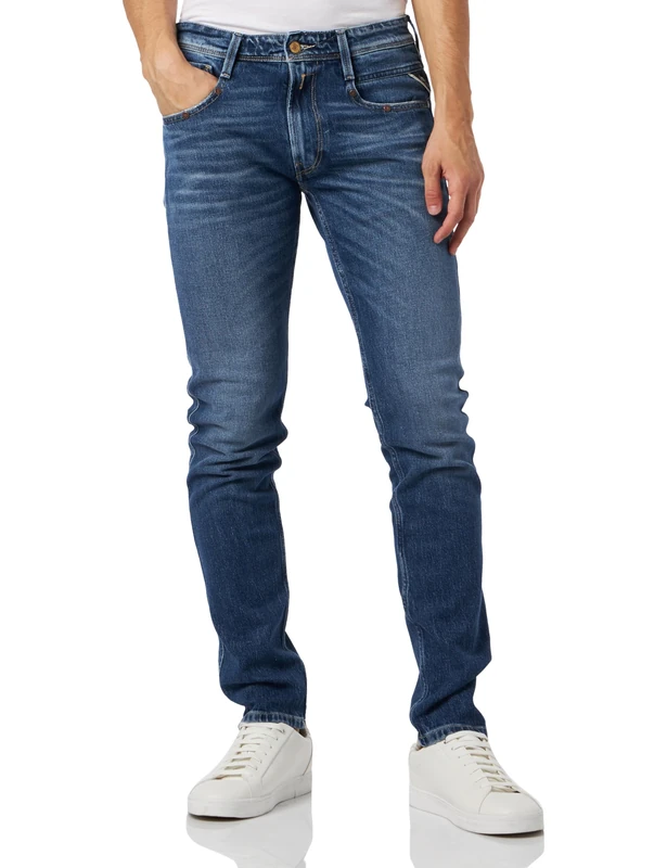 REPLAY Men's M914Y Anbass Comfort Jeans, Dark Blue 007, 27W / 30L