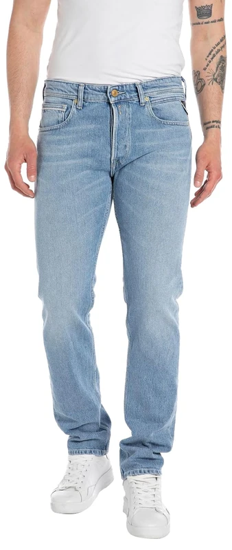 Replay Herren Jeans Grover Straight-Fit, Light Blue 010 (Blau), 27W / 32L