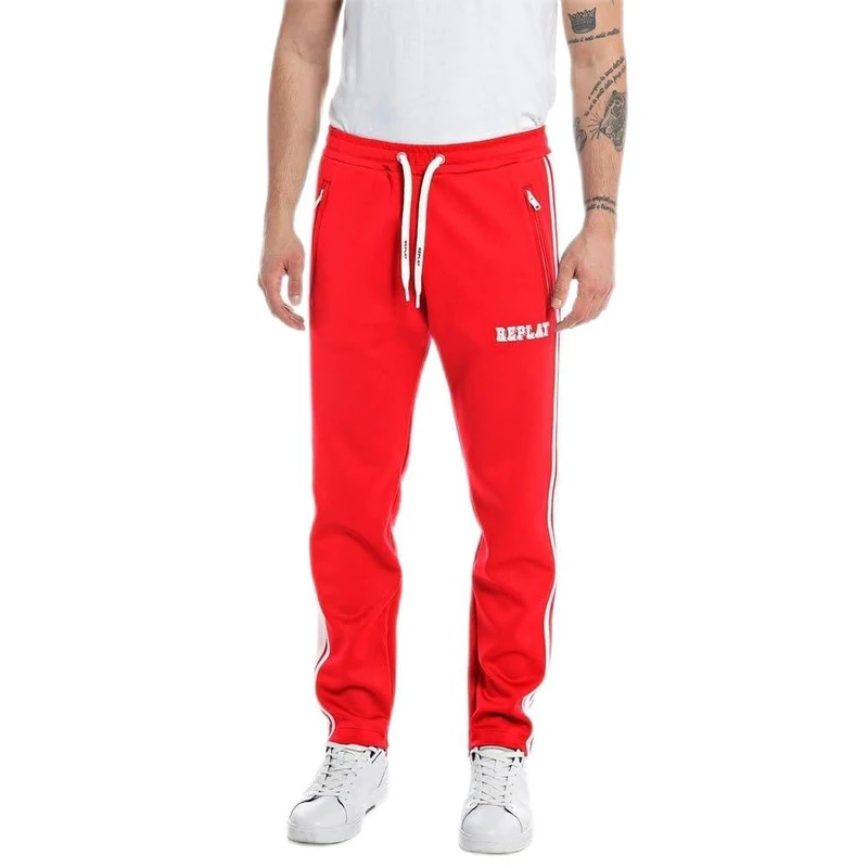 REPLAY Men's M9964 Technical Fleece Casual Pants, Ruby Red 656, S