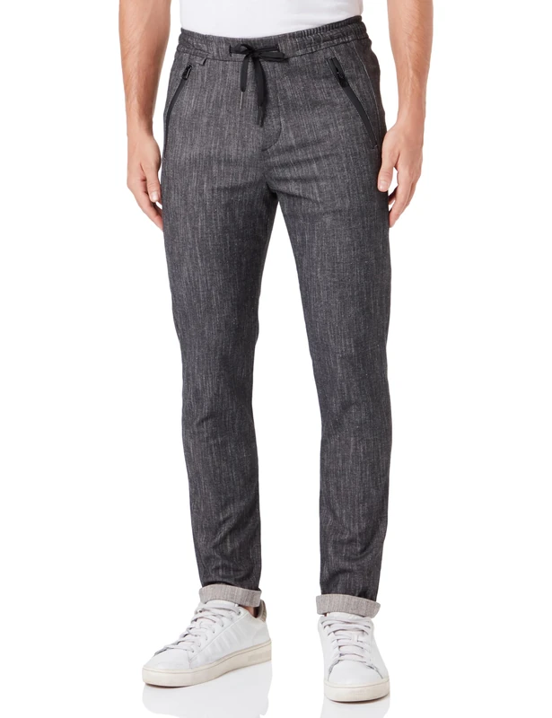 REPLAY Men's M9685 Smart Business Casual Pants, Navy/Natural White 010, 28W / 30L