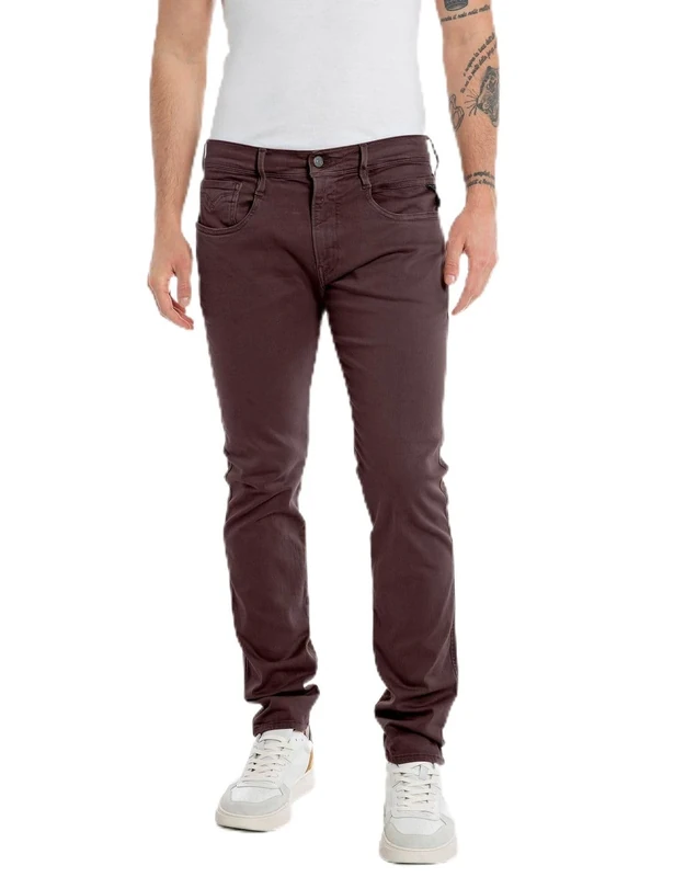 REPLAY Anbass Hyperflex Colour X-Lite Men's Slim Fit Jeans, 377 Old Wine, 28 W/32 L