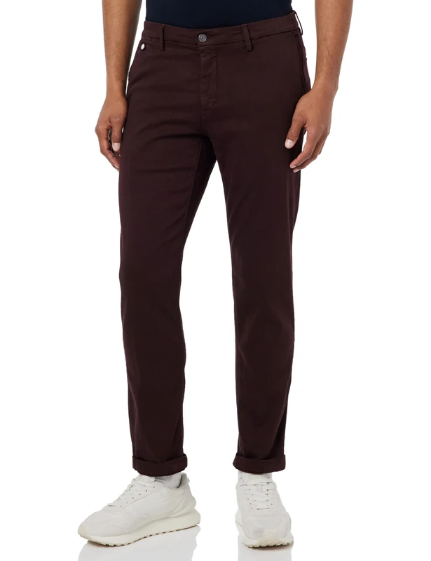 Replay Men's Chino Trousers Benni Regular-Fit Hyperflex with Stretch, Red (Old Wine 377), 30W / 32L