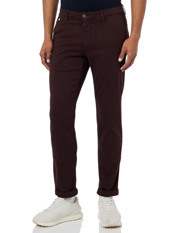 Replay Men's Chino Trousers Benni Regular-Fit Hyperflex with Stretch, Red (Old Wine 377), 36W / 34L