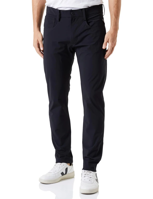 REPLAY Men's M914 Anbass Hyperflex Hybrid Pants, Black 098, 33W / 34L