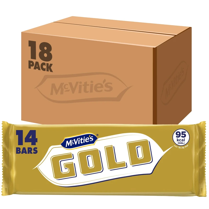 McVitie's Gold Bars Family Pack, 14 Bars (Pack of 18)