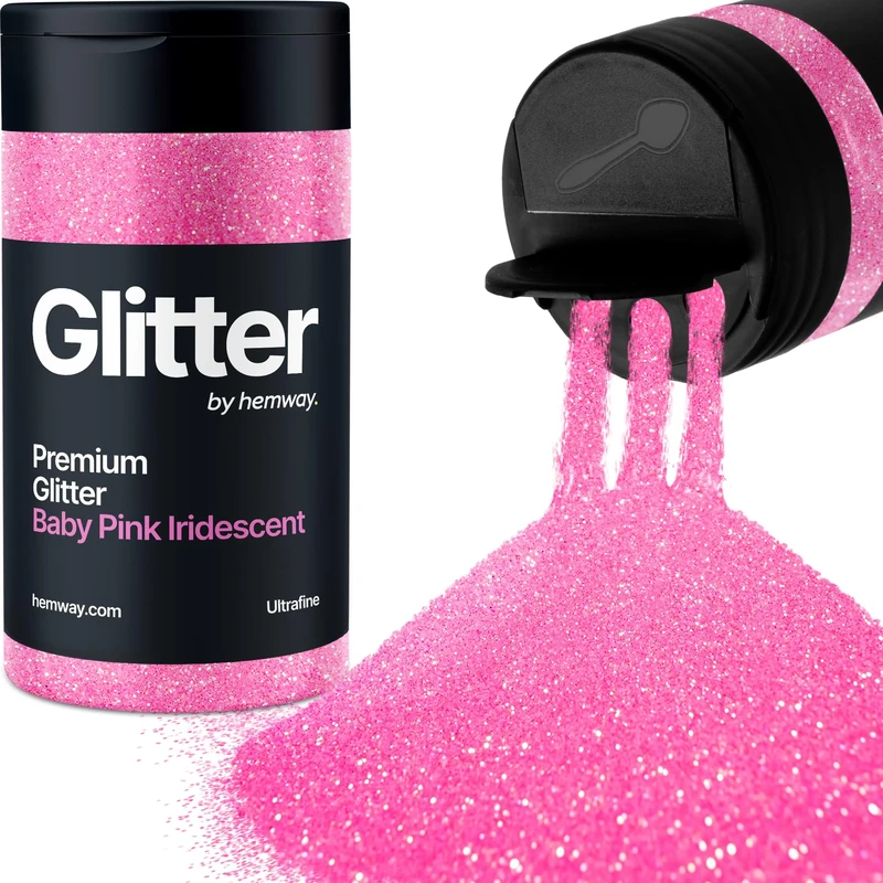 Hemway Pink Glitter Shaker - 130g Silver Flake for Resin & Nail Crafts