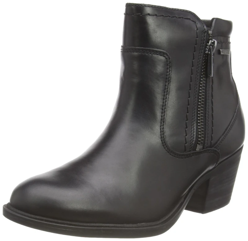 Clarks Women's Neva Zip Wp Chukka Boots, Black (Black Leather), 4 UK
