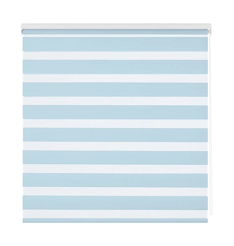 Estoralis | Vera | Night and Day Roller Blind Modern Design | Double Fabric | Sky Blue | 145 x 180 cm (W x H) Fabric Size 142 x 175 cm | Blinds for Windows and Doors