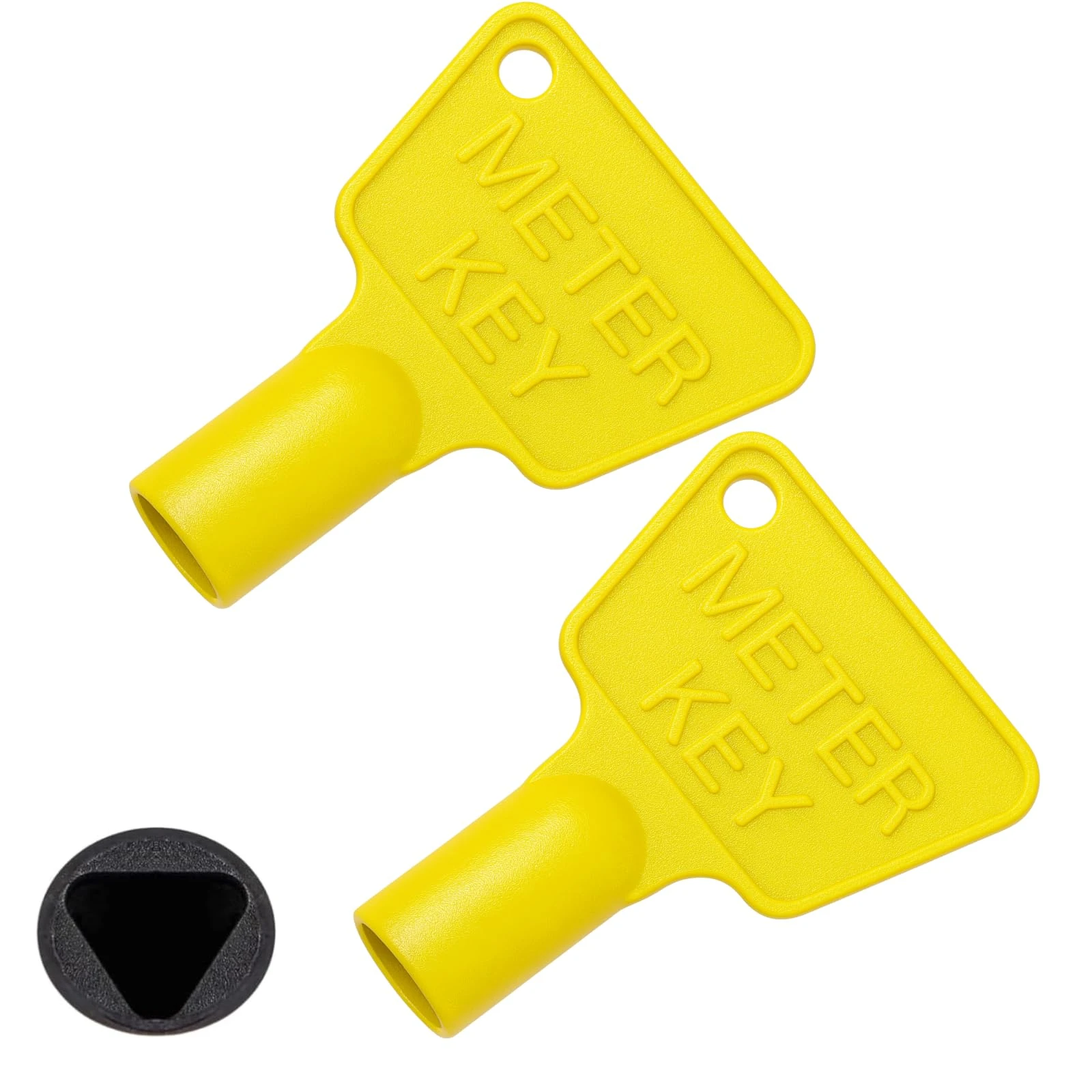 Howsehold Gas Meter Box Key Yellow [1 Key] Triangular Electric Utility Box Key Plastic Black Gas Meter Key for Reading