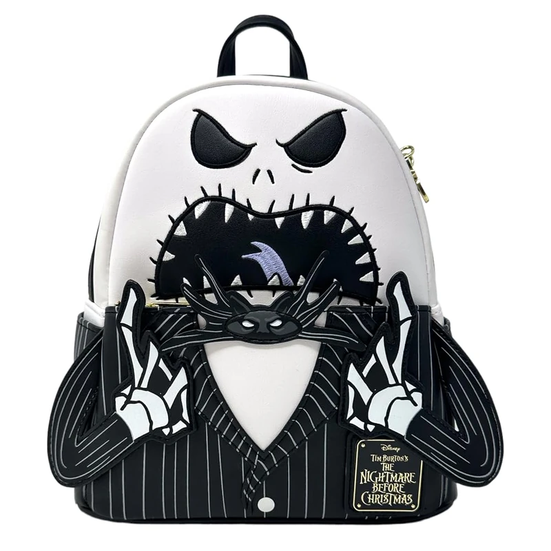 Loungefly Exclusive - Disney Nightmare Before Christmas Angry Jack Skellington Mini Backpack, Black, Mini, Mini Backpack
