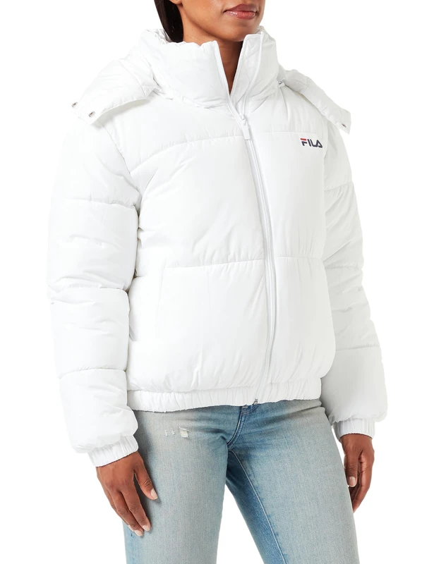 FILA Women's Beech Padded Jacket, Bright White, L