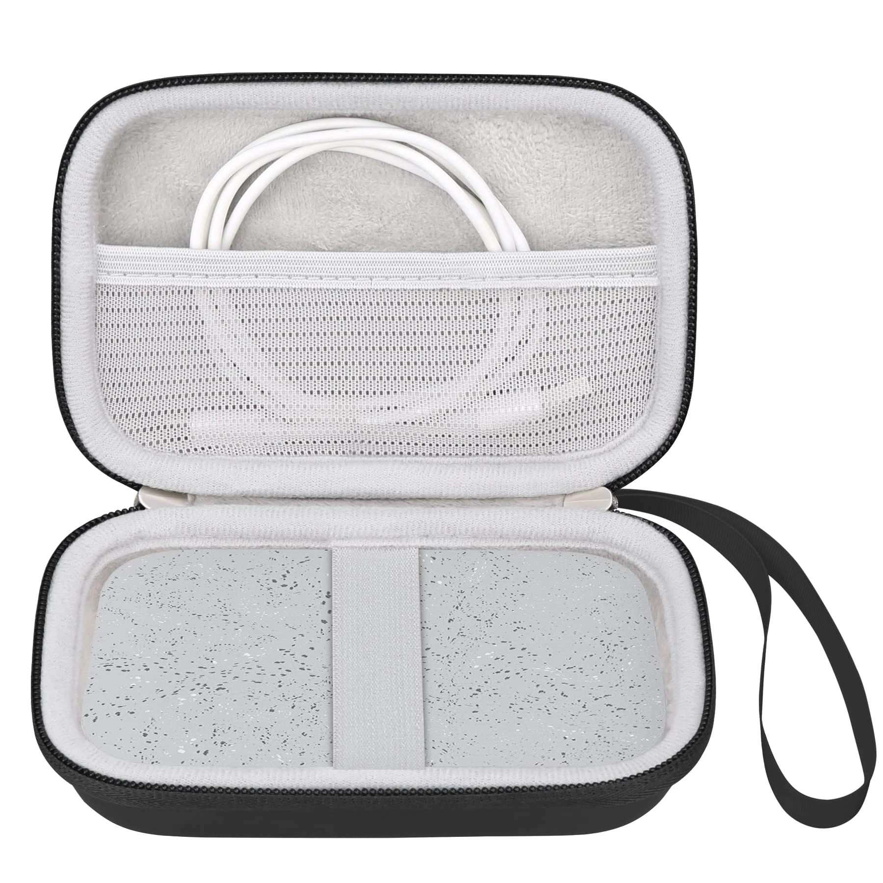 Elonbo Carrying Case for HP Sprocket Portable 2x3 Instant Color Photo Printer, Instant Photo Printer Travel Protective Organizer Holder, Extra Mesh Pocket Fits Photo Paper Cable, Black