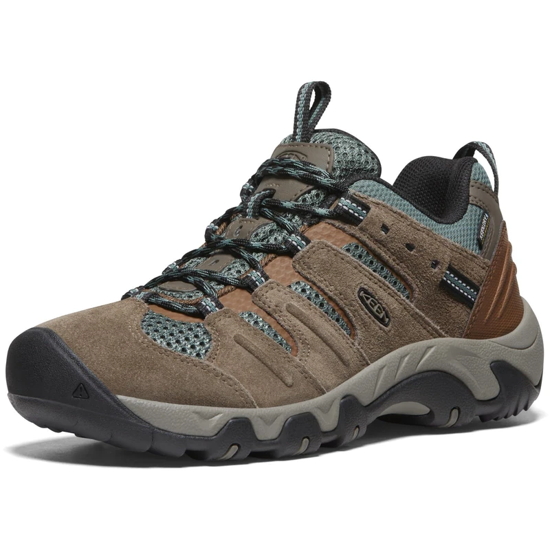 KEEN Women's Headout Waterproof Hiking Shoes, Shitake/Dark Forest, 38