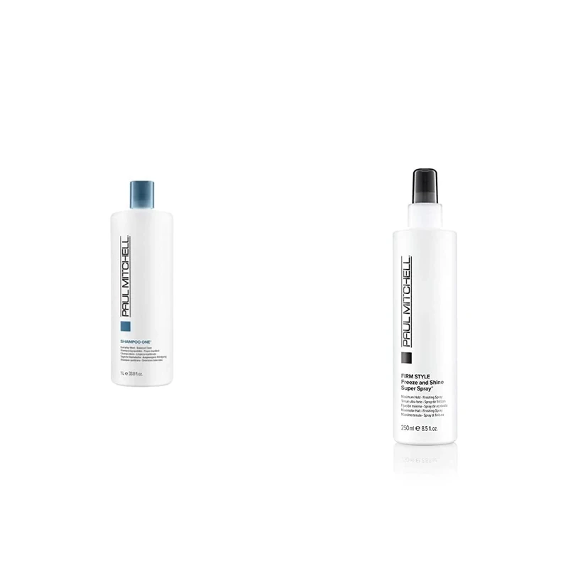 Paul Mitchell Shampoo One 1000ml & Freeze and Shine Super Spray 250ml
