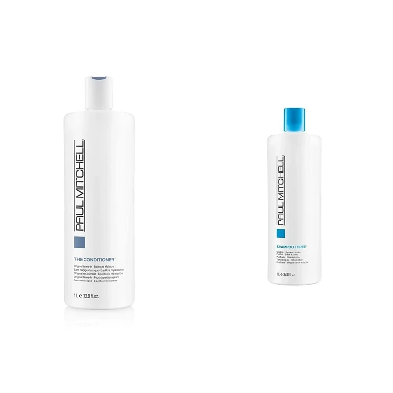 Paul Mitchell Original The Conditioner, 33.8 Fl Oz,1L & Clarifying Shampoo Three 1 Litre