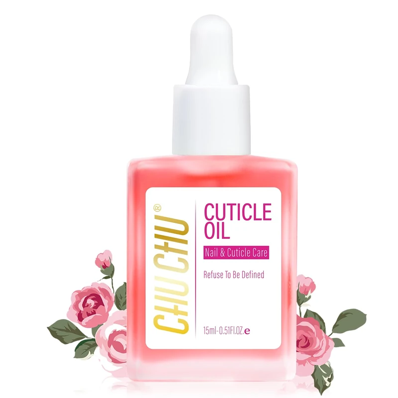 CHUCHU Cuticle Oil with Jojoba, Vitamin B & E - Rose 15ML