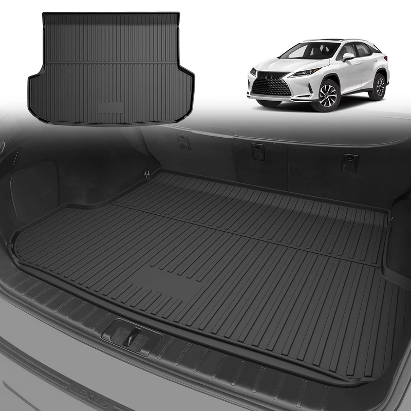 IKABEVEM Cargo Liners Custom Fit for Lexus RX RX350 / RX450h 2016-2022 (No RXL Models), Non Slip Trunk Mat All-Weather Guard Trunk Liner Mats Black