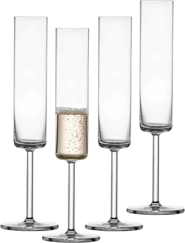Schott Zwiesel Champagne Glasses Modo (Set of 4), Straight Champagne Glasses with Mousse Point, Dishwasher-Safe Tritan Crystal Glasses, Made in Germany (Art. no. 119901)