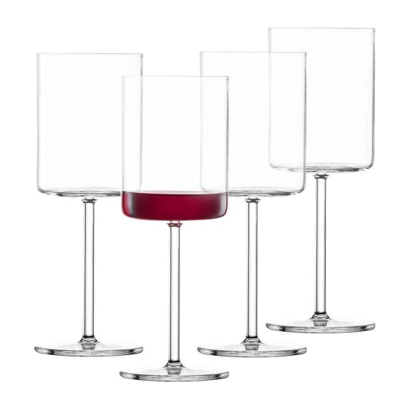 Schott Zwiesel Red Wine Glasses Modo (Set of 4), Straight Wine Glasses for red Wine, Dishwasher-Safe Tritan Crystal Glasses, Made in Germany (Art. no. 119899)
