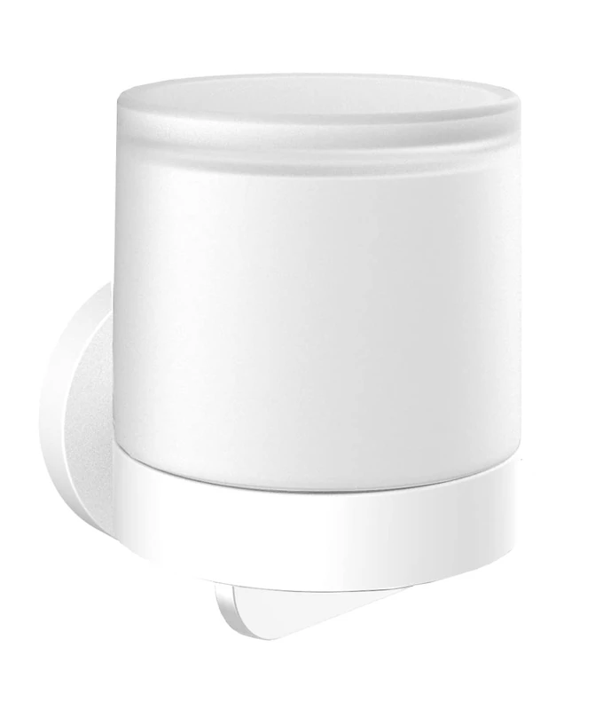 emco Round Soap Dispenser with One-Handed Operation for Wall Mounting for Screwing or Gluing Wall Soap Dispenser for Soap in Matt White