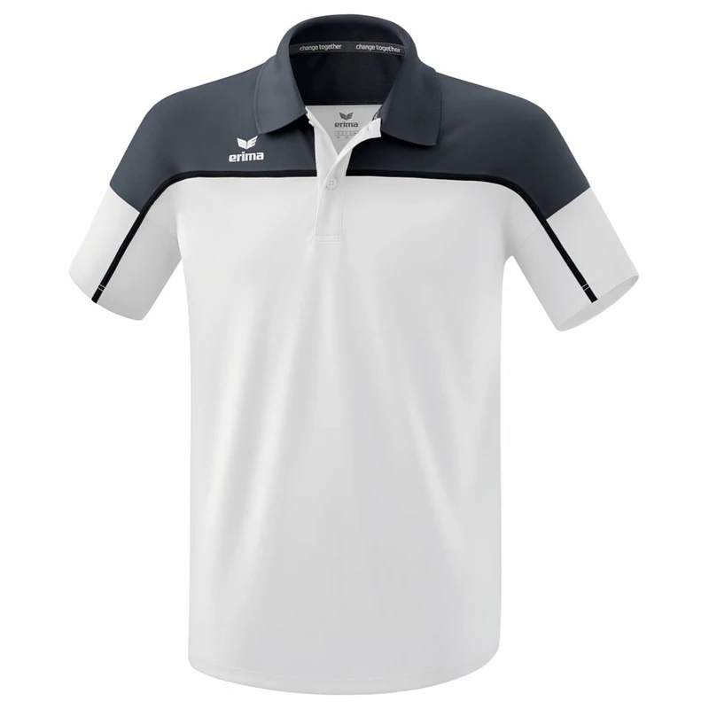 Erima Men's „Change Polo Shirt, White/Slate Grey/Black, XXL